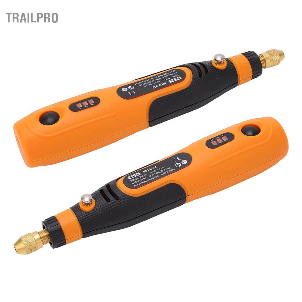 TrailPro Điện Bút Đánh Bóng Công Thái Học 10W Kích Thước Nhỏ Gọn Không Dây Dụng Cụ Xoay Có Thể Sạc Lại Tiếng Ồn Thấp Để Chà Nhám
