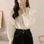 Áo sơ mi cổ V tay phồng thiết kế viền ren kiểu điệu dành cho nữ hàng hottrend XIMIMI SP462