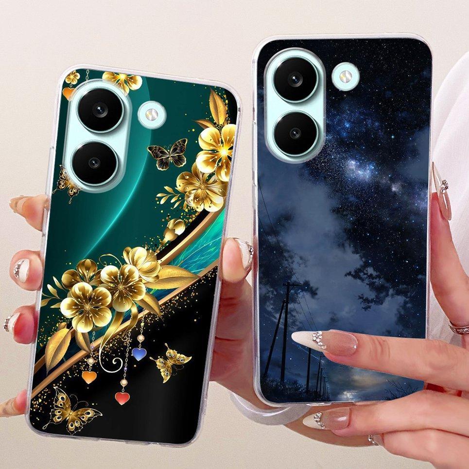 Nơ Tình Yêu Họa Tiết Trái Tim Mèo Dễ Thương Ốp lưng Xiaomi Redmi Turbo 5 Poco X8 Pro 5G Vỏ TPU Mềm Silicon Chống Sốc Ốp Lưng