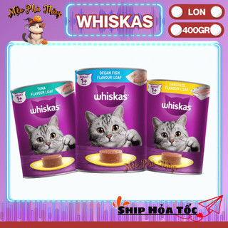 PATE Whiskas Lon 400g Vị Cá Ngừ - Cá Biển - Cá Mòi làm từ cá thật