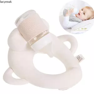 Giá đỡ bình sữa tự bú LACYES, Gối cho bé bú rảnh tay có thể điều chỉnh, tiện lợi với 2 nút bấm Thoải mái 2 tay cầm bên Bình sữa trẻ sơ sinh Phụ kiện đôi Propper