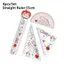 LAKAM 4 Bộ Thước, Mèo Con Đỏ / Chó Con Xanh Đo Vẽ Văn Phòng Phẩm Thước Thẳng, Bộ Acrylic Chất Lượng Cao Quà Tặng Vuông