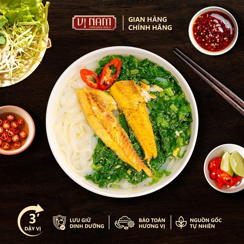 Bánh Đa Cá ăn liền - Vị Nam Foods - Mì ăn liền - Sấy thăng hoa, Tiện ích, Thơm ngon, bổ dưỡng