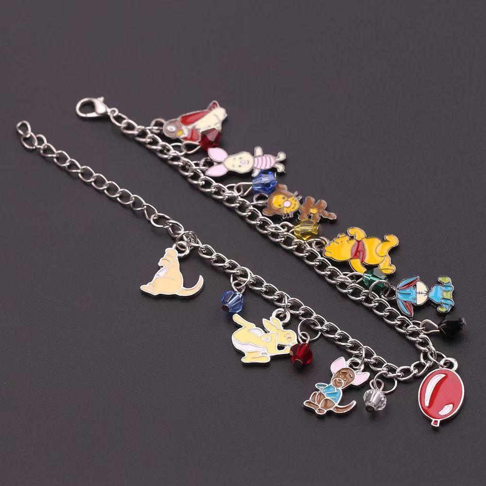 Anime Hàng Hóa Trang Sức Winnie the Pooh Vòng Tay Hợp Kim Thời Trang Dầu Nhỏ Giọt Động Vật Nhỏ Vòng Tay Trang Sức