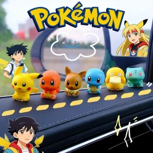6 Cái / bộ Pokemon Palmsize Wonders Series Pikachu Charmander Bulbasaur EEVEE Psyduck Squirtle Nhân Vật Hành Động Đồ Chơi Bảng Điều Khiển Ô Tô Trang Trí
