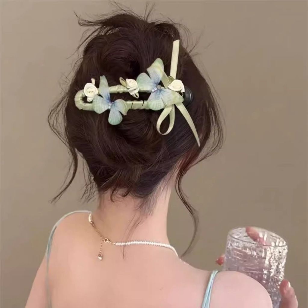 Kẹp Tóc Nơ Hoa Phong Cách Mori Thanh Lịch Cho Nữ