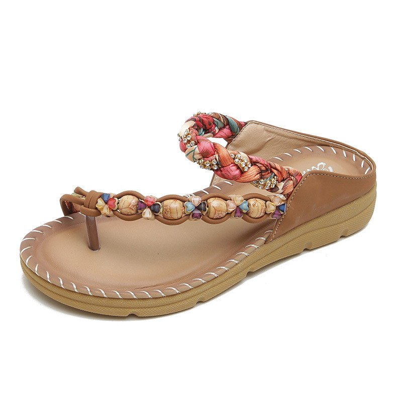 3 Màu Size Lớn 36-41 Dép Đế Dày Nữ Mùa Hè Chống Trơn Trượt Chống Mài Mòn Phong Cách Bohemian Mặc Bên Ngoài Đi Biển Kỳ Nghỉ Dép Thời Trang J