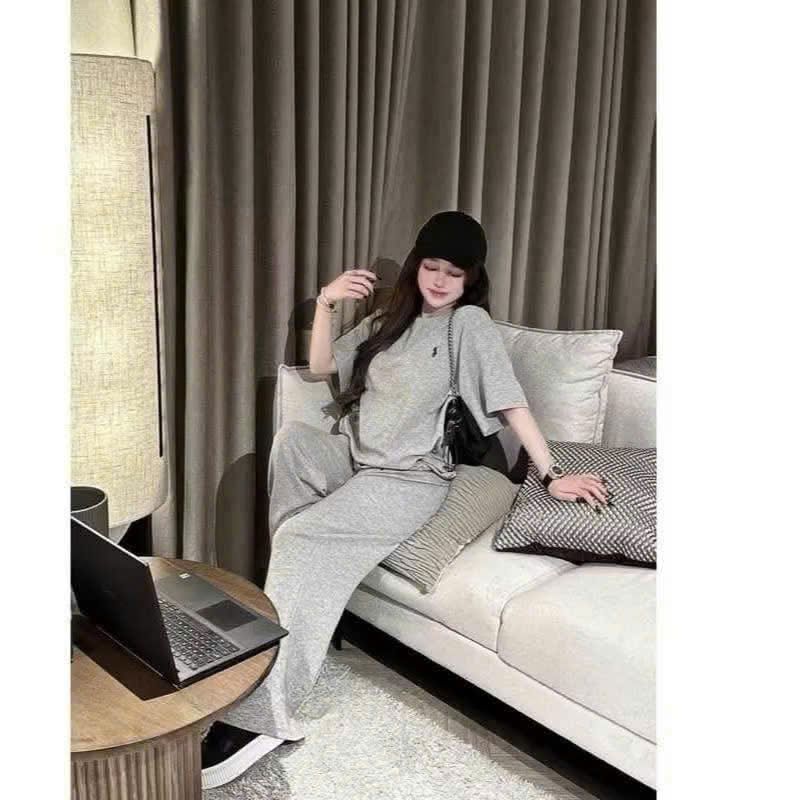 sét Bộ quần dài  da cá in ngựa  +kết hợp áo phông in ngựa ng ực siêu xinh-chang3158