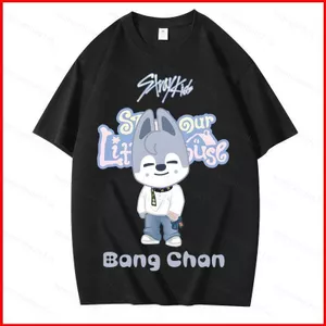 Áo thun cotton tay ngắn Stray Kids - Stay In Our House, phong cách SEUNG MIN CHANG BIN