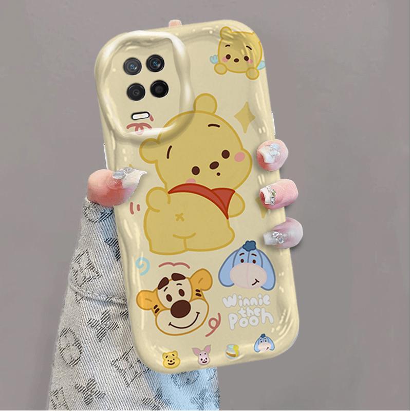 Ốp Silicon Hoạt Hình Cho OPPO A54 4G 3D Wave Vỏ Điện Thoại Mềm Winnie the Pooh Lotso Bear Ốp Lưng Chống Sốc