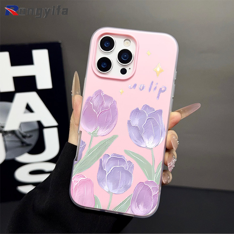 Ốp Điện Thoại Hoa Tươi Cho ZTE Blade A76 A56 A55 A54 A36 A35 A34 5G 4G Vỏ Hoa Hoạt Hình Màu Kẹo Dễ Thương 2 Trong 1 Vỏ