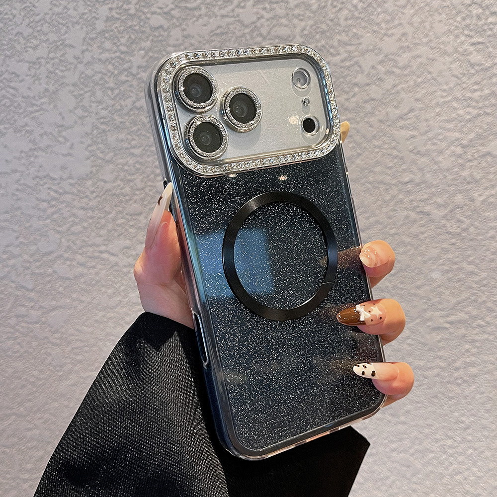Ốp điện thoại hình kim cương hút từ tính cho iPhone 17 Pro Max 17 Air 16 Plus 15 14 13 12 11 Vỏ bảo vệ chống sốc