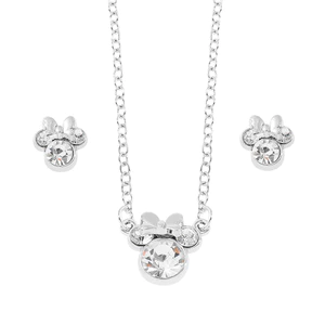 Thời Trang Dễ Thương Chuột Mickey Vòng Cổ Bông Tai Kim Cương Xương Đòn Dây Xích Phụ Kiện Phù Hợp