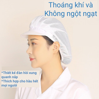 【COD】Mũ lưới làm việc nhà xưởng chuyên dụng cho ngành thực phẩm, may tinh tế, giặt sạch dễ dàng tái sử dụng.