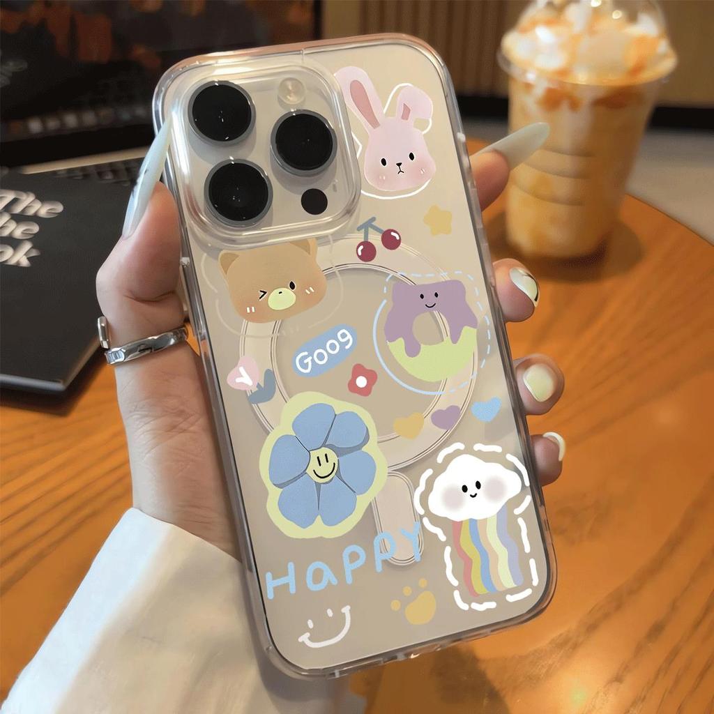 Món ghép đồ vật dễ thương phù hợp với 16vỏ điện thoại iPhone17Air vỏ hút từ14/13/11Pro