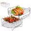 TRTR 3 Xiên Nồi Chiên Không Khí Ra Bộ Dụng Cụ Giá Đỡ Thép Không Gỉ Hai Lớp Nướng Khay Nướng Bánh Thay Thế Thịt Nướng Dụng Cụ Nhà Bếp VN