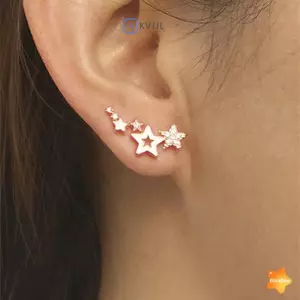 1 Cặp Bán Chạy Đơn Giản Ngôi Sao Nữ Thả Bông Tai Kim Cương Giả Sáng Bóng Tinh Tế Đa Năng Bông Tai Nữ Trang Sức Thời Trang Mới