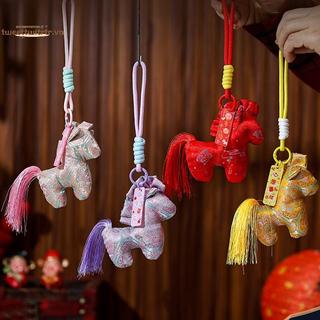 TRTR Ngựa Năm Thổ Cẩm Móc Xe Mặt Dây Chuyền Phòng Khách Trang Trí Túi Trang Trí VN