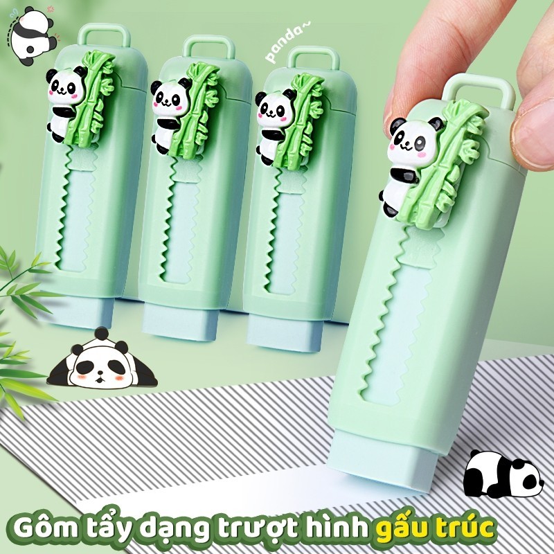 Cục tẩy chì dạng kéo khổ lớn hình gấu trúc dễ thương, Gôm tẩy viết sạch nhanh không để vụn cho học sinh