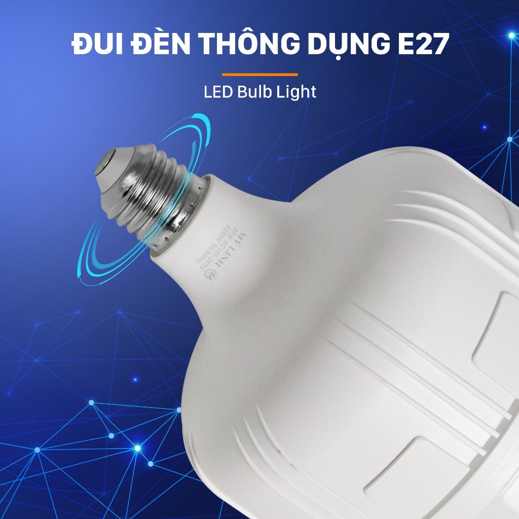 Bóng đèn led bulb trụ nhựa bọc nhôm DOB 5W-65W Mỹ Linh,bóng led trụ tiết kiệm điện,đèn led siêu sáng