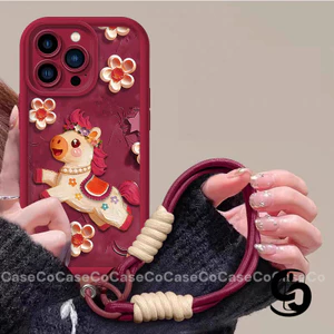 Ốp Lưng Cho Oppo A31 A55 A3X A5X A3Pro A18 A60 A6 A5 Pro A58 A5 A38 A3 A57 A16 A15 A17 A18 Vỏ vòng tay ngựa đỏ năm mới