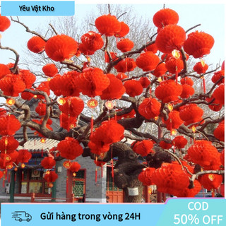 【COD】Đèn lồng giấy đỏ cao cấp, thiết kế nhỏ gọn nổi bật, là phụ kiện trang trí không thể thiếu mỗi dịp Tết.