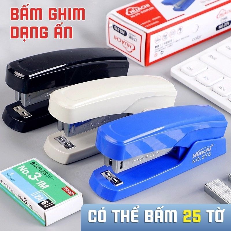 Ghim bấm dập ghim văn phòng loại 30 trang, màu pastel dễ thương, kích thước mini nhỏ gọn tiện lợi cho mọi người