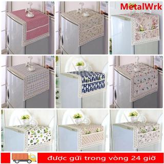 METALWRK 1 Tấm Che Bụi Tủ Lạnh, Vải Lanh Cotton 55x120cm Vải Tủ Lạnh, Có Túi Bảo Quản Khăn Máy Giặt Chống Bụi