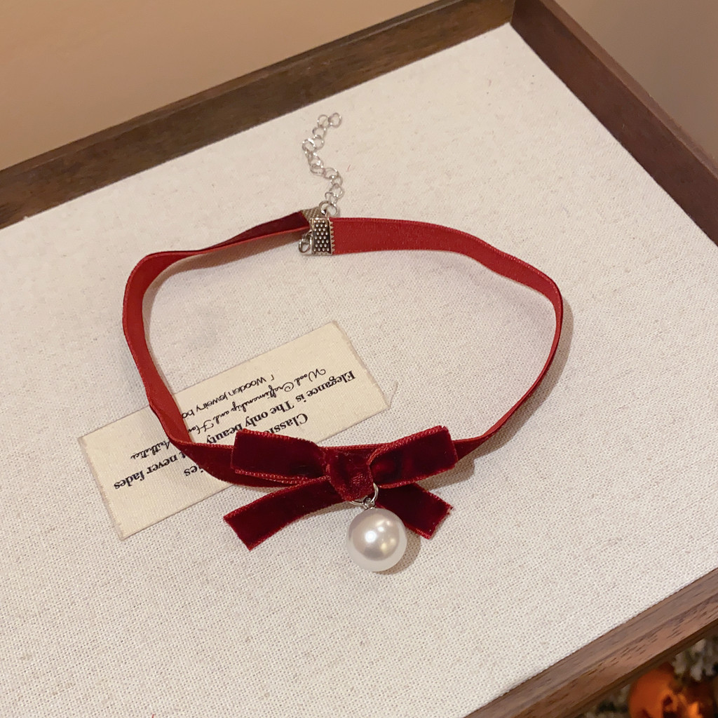 Điều Chỉnh Được Nơ Choker NhungVintage Lãng Mạn Với Dây Xích Độc Đáo - Quà Tặng Thời Trang Cho Nữ