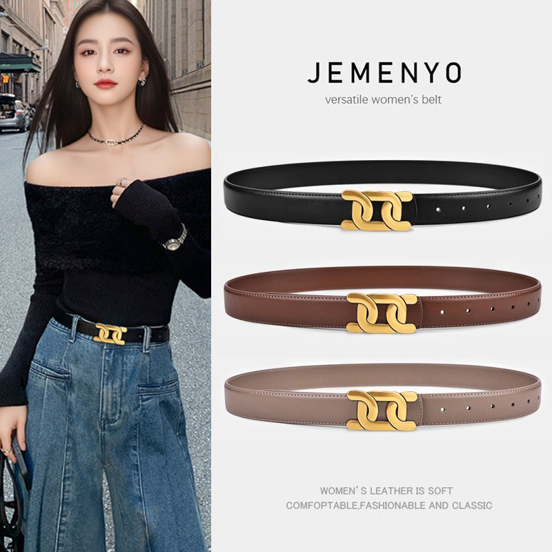 2025 Thắt Lưng Thật Tất Cả Trận Đấu Thắt Lưng Trang Trí Phù Hợp Với Đen Retro Jeans Thắt Lưng 26.1.21