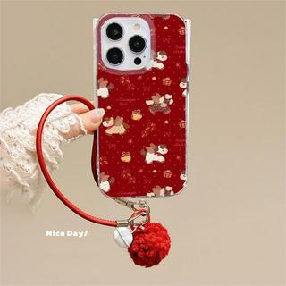 Lịch Mini Năm Mới Dây Màu Đỏ Dành Cho Redmi A3X A5 15 15C A3 12C Note 15 12s 10s 14s 9s 10 9 Pro Xiaomi Mi 15T 14T Pro 11 Lite 3D Ball Bell Nước Ripple Vỏ Điện Thoại