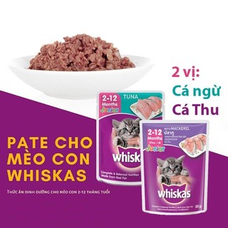 [Combo Tiết Kiệm 14 - 28 - 56] Gói Pate WHISKAS Gói 80g pate cho mèo - Luco Paw