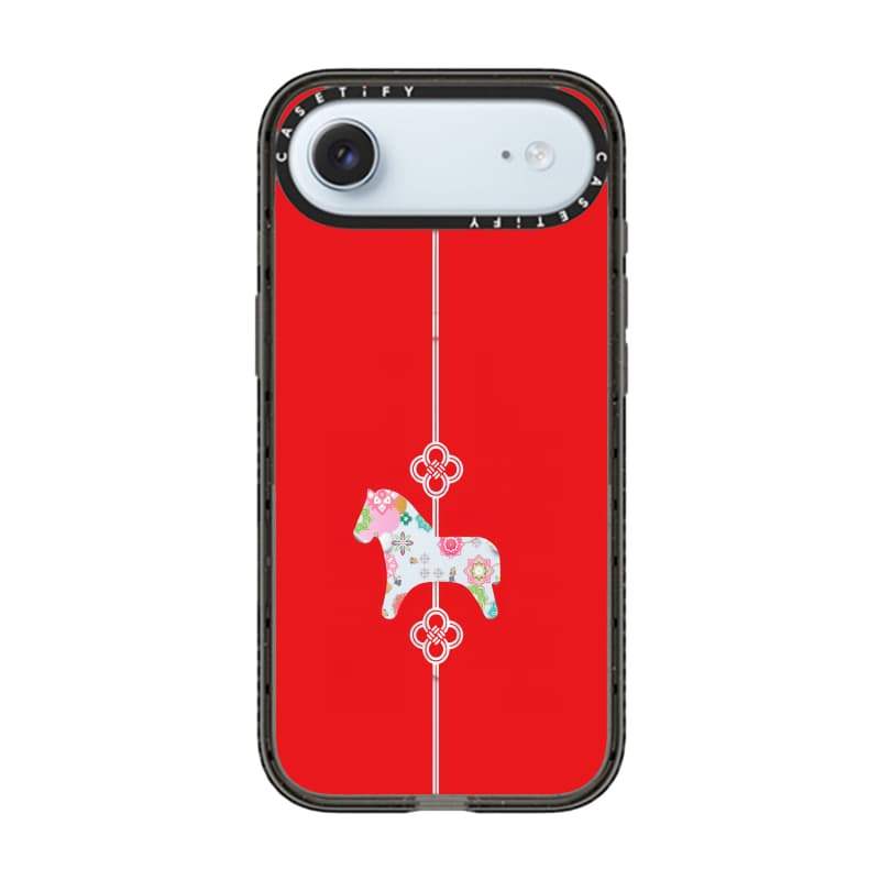 CASECASE X Đỏ Đáy Ngựa Đen Cạnh Trong Suốt Cứng Hút Từ Tính Tác Động Cho Apple IPhone 12 13 14 15 16 17 Pro Max Air Plus Có Hộp