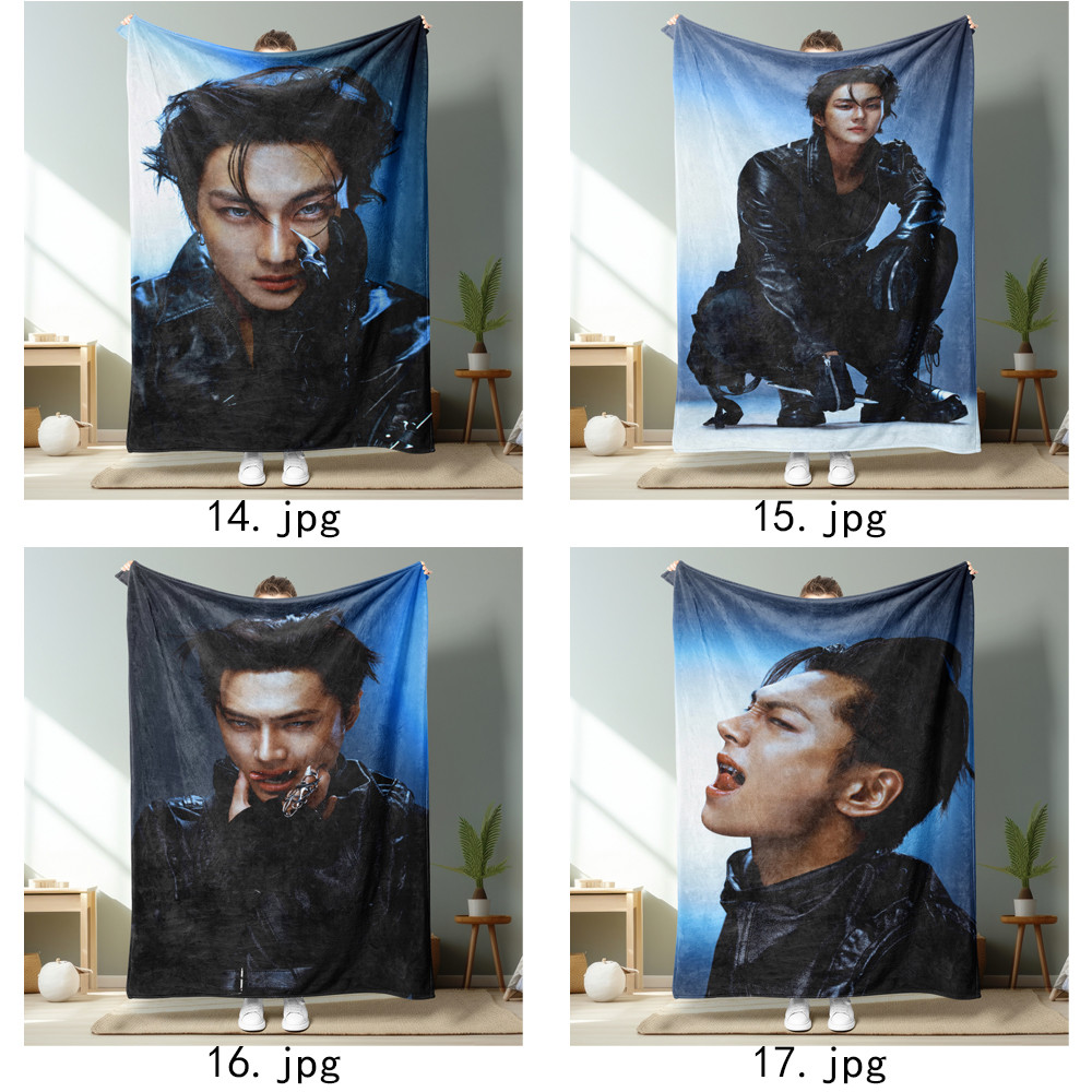 Chăn Flannel in một mặt Kpop ENHYPEN cho ghế Sofa, giường ngủ, văn phòng hoặc du lịch