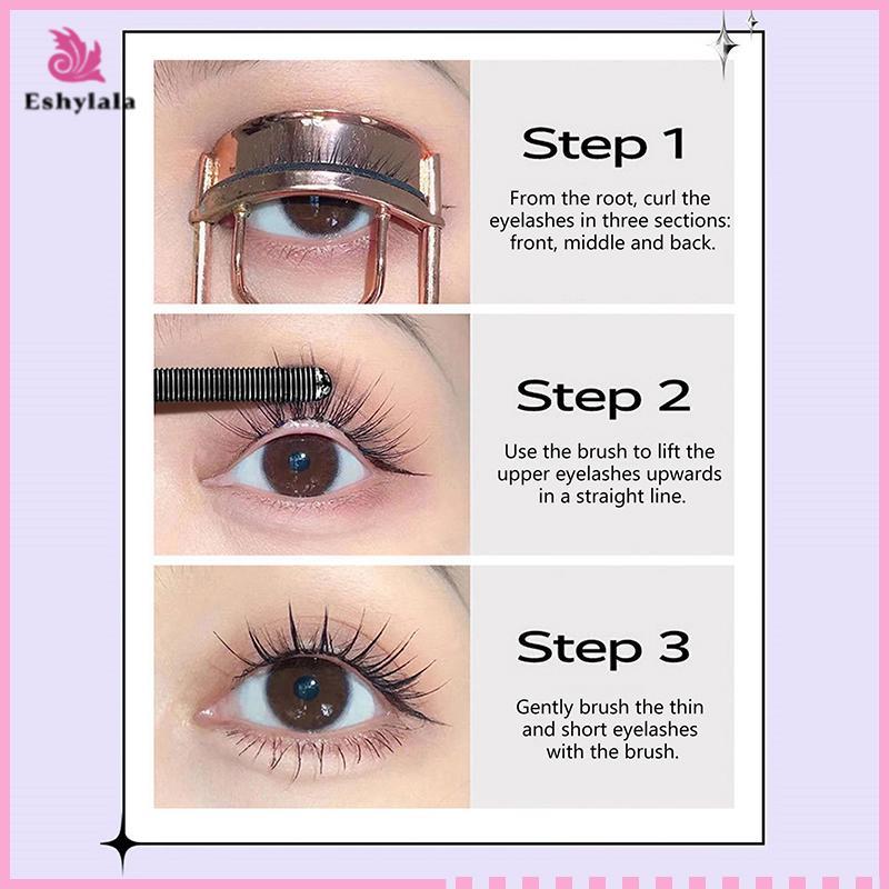 Mascara Lash sắt kim loại Eshylala, chống thấm nước & chống nhòe cho mi uốn dài [MỚI]