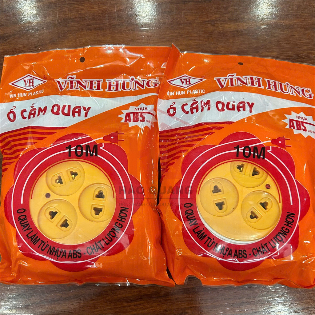 3 Ổ Cắm Quay Kéo Dài 10M Vĩnh Hưng – 3 Lỗ Cắm Đa Năng, Nhựa ABS Chịu Nhiệt, An Toàn Điện