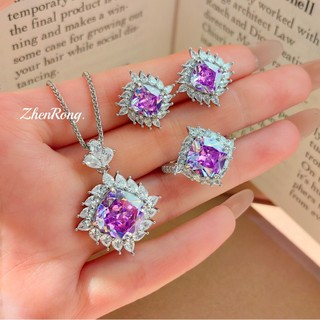 Trang sức phong cách mới từ châu Âu và Mỹ, hoa hồng đỏ kim cương màu, phù hợp nữ
