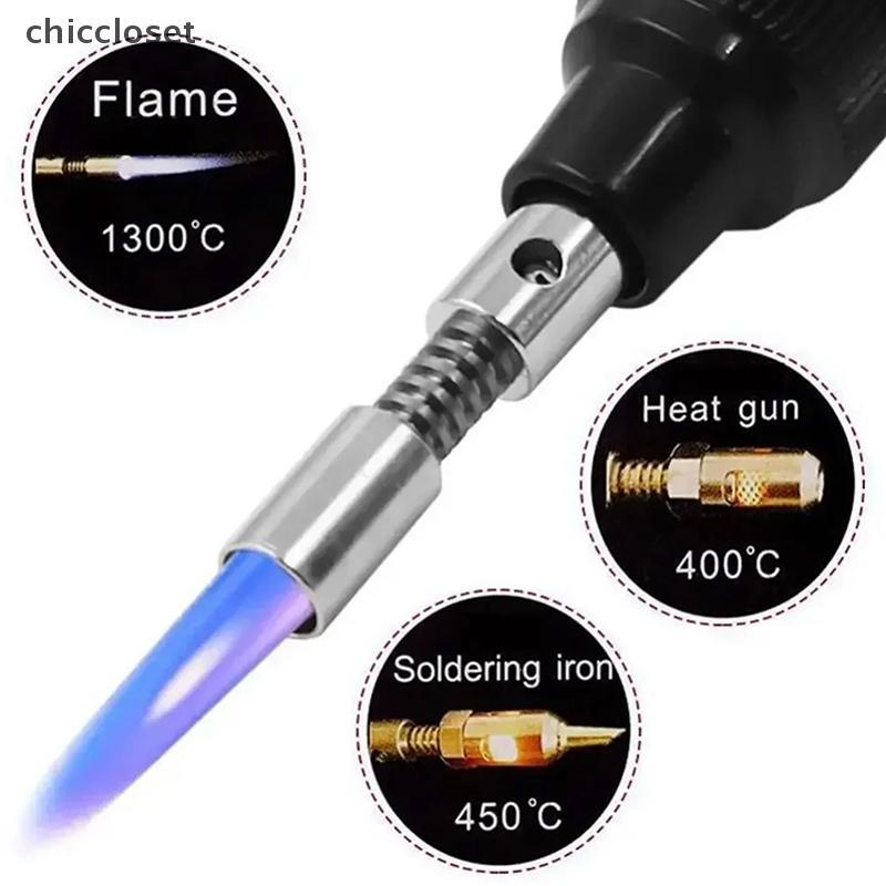 [chiccloset0] Bộ sắt hàn cầm tay 1300 độ C Đầu đốt bút hàn thổi ngọn đuốc Gas Hàn sắt không dây Butan Tip Tool Đẹp