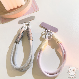 【Chamvn】Dây đeo điện thoại ngắn dệt màu Macaron đơn giản tiện dụng cho tai nghe