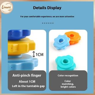 [Linwei] 1 Bộ Montessori Xoay Cầu Vồng Tháp Bé Staing Đồ Chơi Trẻ Em Phát Triển Kỹ Năng Vận Động Trò Chơi Quay Staing Đồ Chơi Quà Tặng Giáo Dục Không