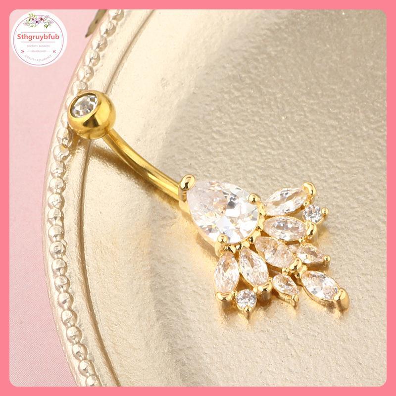 Nhẫn Rốn Zircon Steel Không Gỉ Cho Nữ - Phong Cách Punk Trend