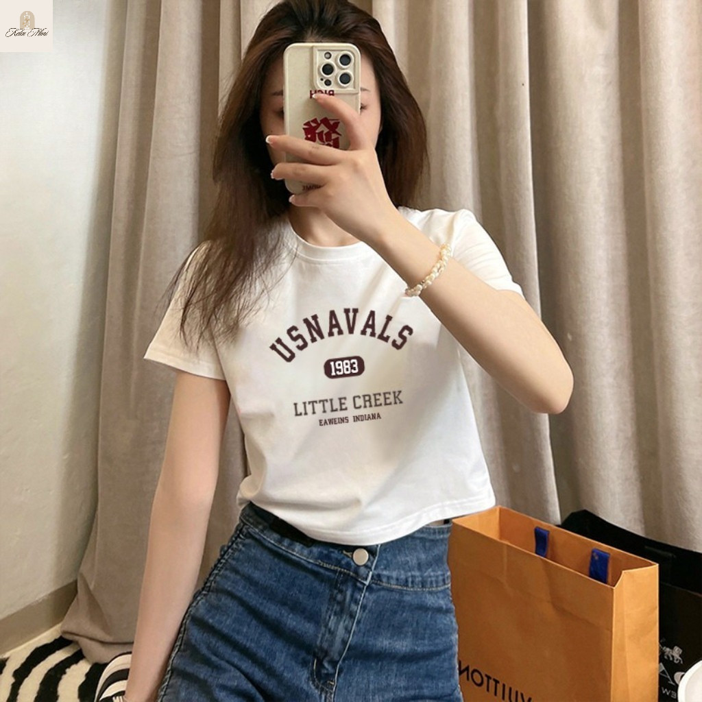 Áo croptop nữ in một mặt, dễ thương, sành điệu, gợi cảm và thoải mái.