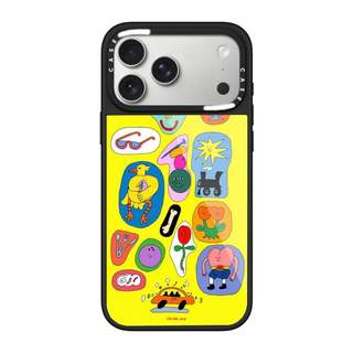 CASECASE X Nền Vàng Minh Họa Ốp Lưng Kính Hút Từ Tính Chống Trầy Xước Cho IPhone 17 Air 16 15 14 Pro Max Plus Ốp Lưng Cứng Có Hộp Khắc Logo