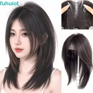 FUHUIOT Tóc Lớp Thẳng Dài - Tổng Hợp Trong Đầu, Thay Thế Khối Lông Tơ Tự Nhiên