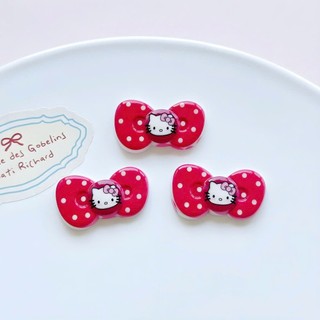 Set Charm Hello Kitty Nơ Đỏ Chấm Bi Siêu Xinh – Charm Gắn Dép Ngộ Nghĩnh Dễ Thương- Dĩa mèo kitty