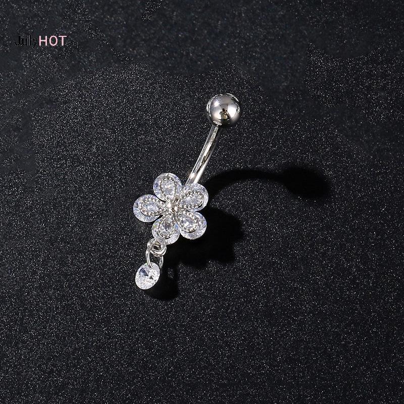 Nhẫn rốn bướm hoa thép không gỉ - Trang sức gợi cảm dành cho nữ và bé gái