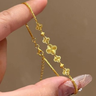Vòng tay thiết kế mới với họa tiết bốn lá cỏ ba lá, sang trọng và tinh tế