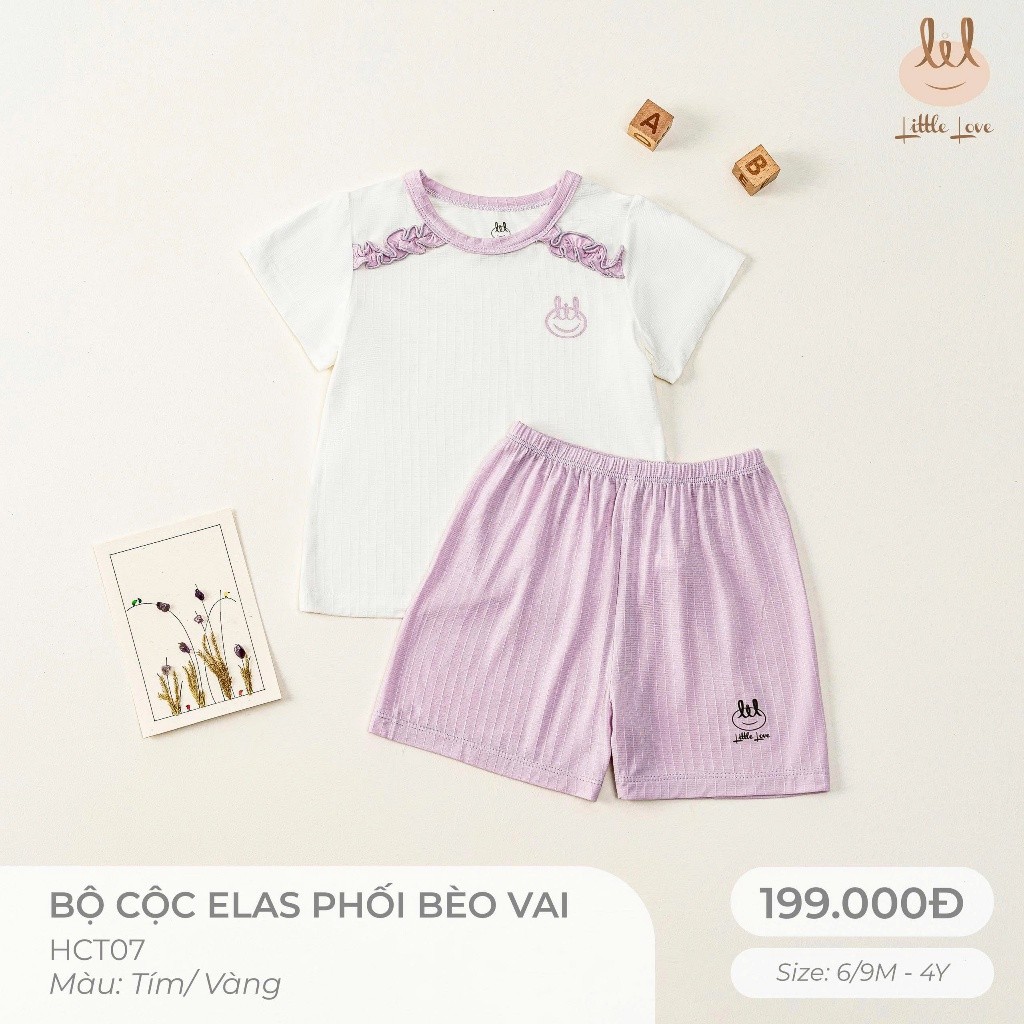 BỘ CỘC MODAL BÉ GÁI PHỐI VAI BÈO [ SIÊU MỀM, MÁT, MỊN CO DÃN VÀ THẤM HÚT ] SZ 6M -4Y (HCT07)