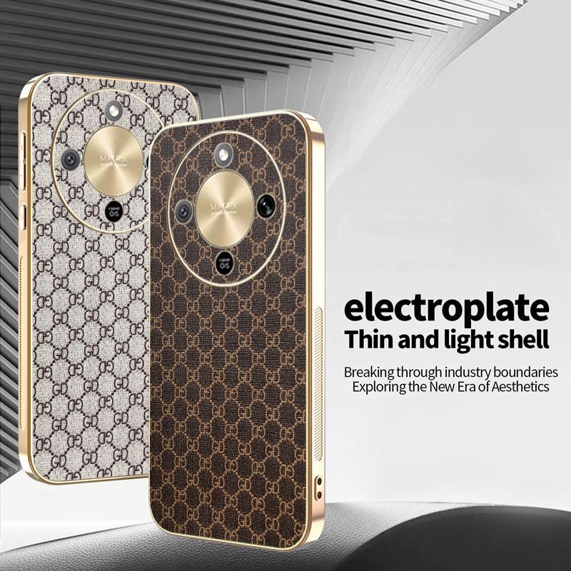 Ốp Lưng Cho Honor X9d Sang Trọng Cổ Điển Da Thời Trang Mạ Điện Cạnh Chống Rơi Vỏ Bảo Vệ Điện Thoại