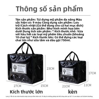 Túi đựng mỹ phẩm du lịch Túi đựng đồ vệ sinh chống nước PU Túi đựng mỹ phẩm nữ dễ thương Dung tích lớn Hộp cơm trưa Túi Tote Túi P3PU